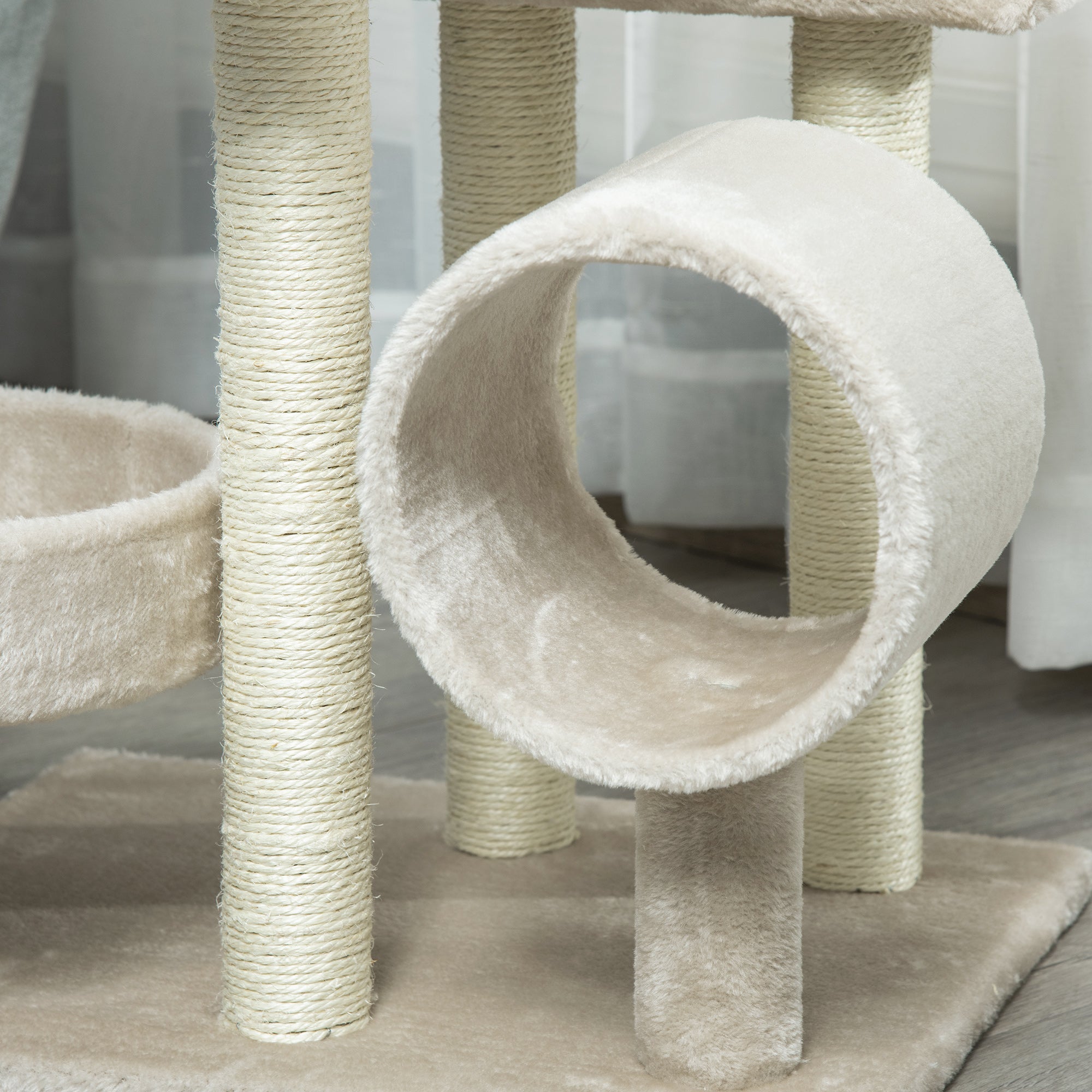 PawHut Cat Tree, Plush, 50Lx40Wx105H cm