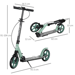 Kozy One-click Folding Kick Scooter for 14+ w/ Adjustable Handlebar, Push Scooter with Kickstand, Dual Brake System, Shock Absorber, 200mm Wheels & ABEC-9 Bearings
