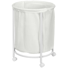HOMCOM 100L Rolling Laundry Basket on Wheels, 50cm Round Laundry Hamper w/ Removable Bag & Steel Frame for Bedroom, Bathroom, Laundry Room | Aosom UK