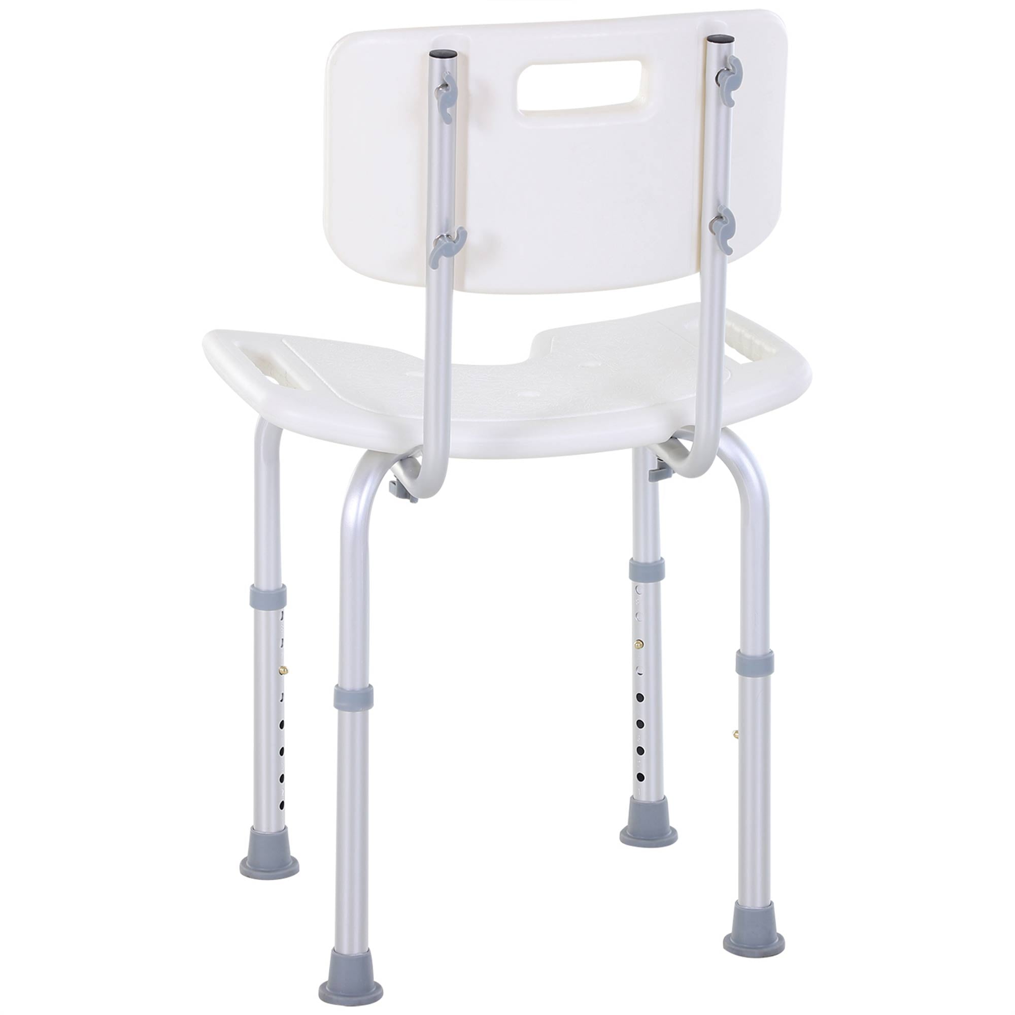 Kozy 8-Level Height Adjustable Bath Stool Spa Shower Chair Aluminum w/ Non-Slip Feet, Handle for the Pregnant, Old, Injured