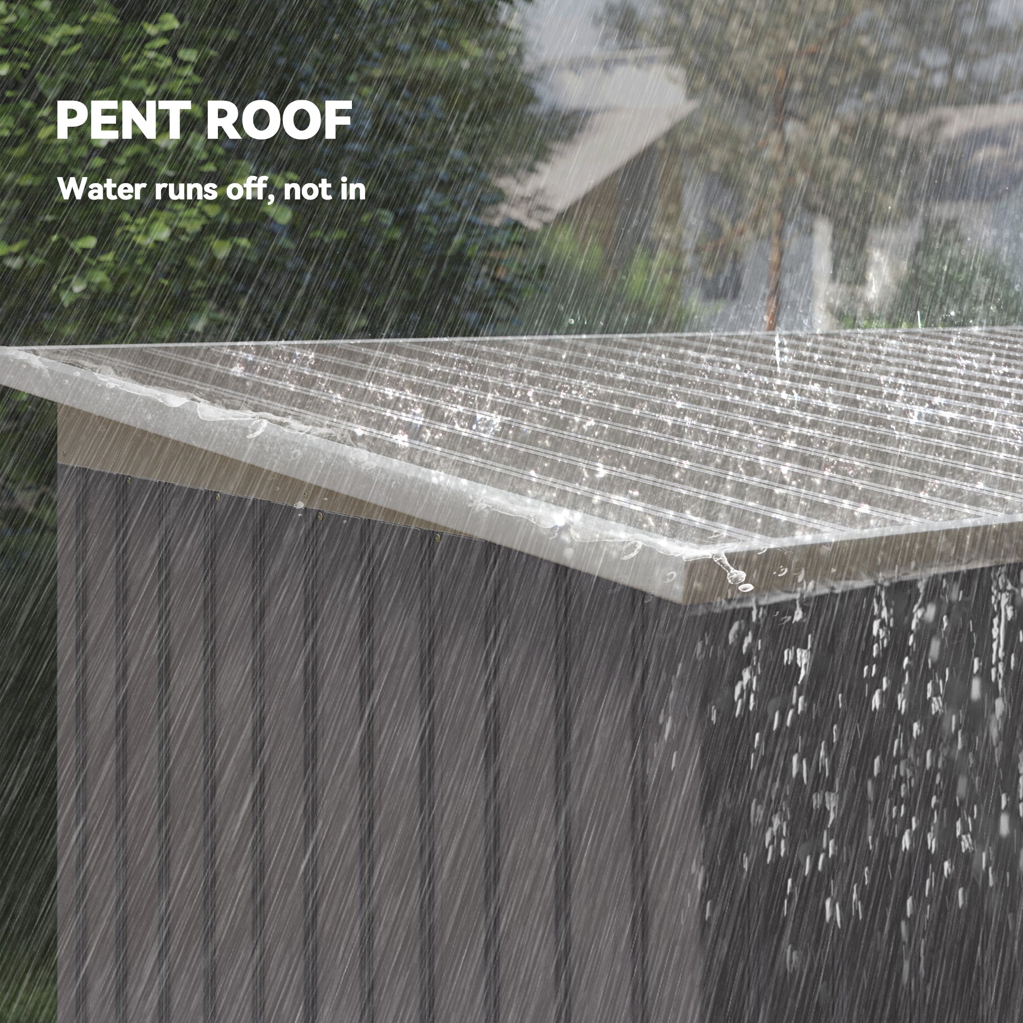 Kozy Corrugated Garden Metal Storage Shed Outdoor Equipment Tool Box with Kit Ventilation Doors 9x 4FT Light Grey