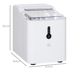 Kozy Ice Maker Machine, 1.5L Countertop Ice Cube Maker with Self-Cleaning, 9 Cubes Ready in 8 Mins, 12kg in 24 Hrs, No Plumbing with Basket, White