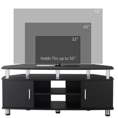 Kozy TV Unit Cabinet for TVs up to 55 Inches with Storage Shelves and Cupboard, Entertainment Centre for Living Room, Black