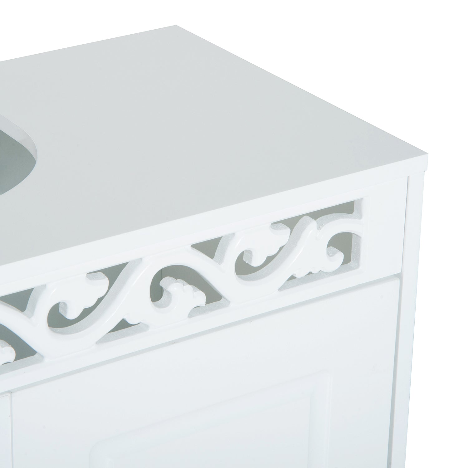 HOMCOM Wooden Under Sink Bathroom Cabinet, 2 Door Storage Cupboard, Space Saving Vanity Units | Aosom UK
