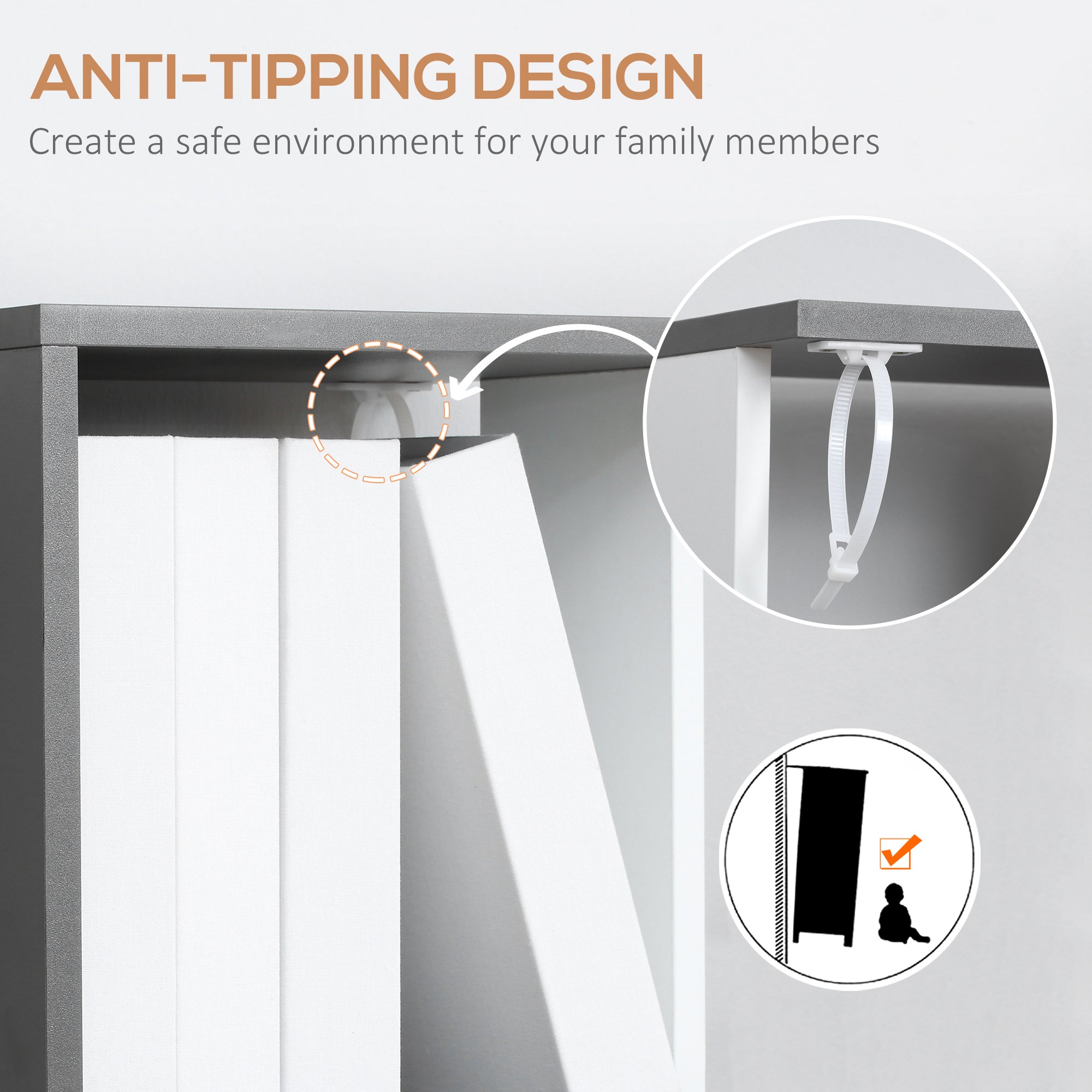 Kozy Modern 5-Tier Bookshelf, Freestanding Bookcase Storage Shelving for Living Room Home Office Study, Brown and Dark Grey