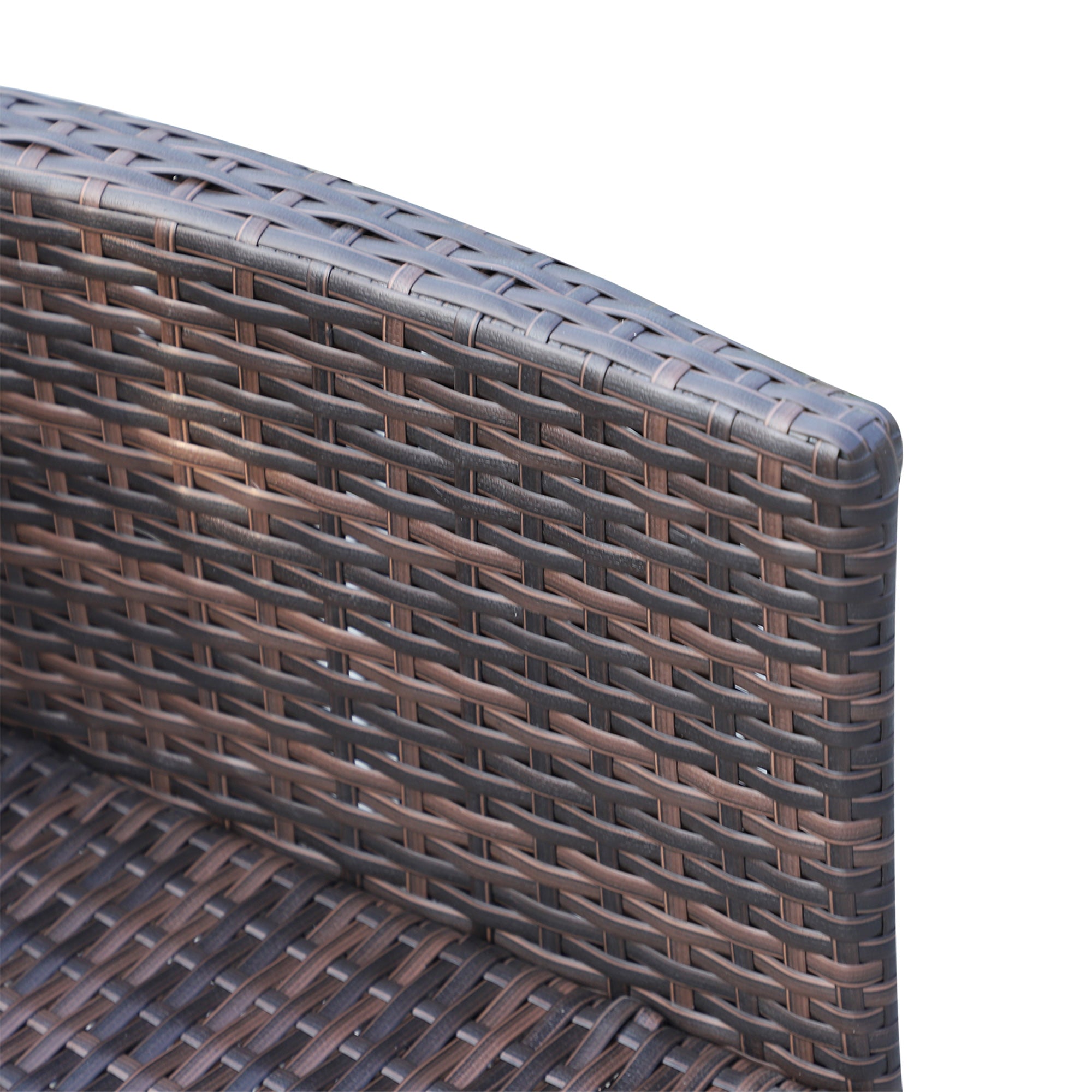 Kozy 6 Seater Rattan Dining Set with Cushions, Rattan Garden Furniture Set with 6 Armchairs, Rectangular Glass Top Table, Outdoor Dining Table and Chairs, Brown