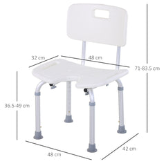 Kozy 8-Level Height Adjustable Bath Stool Spa Shower Chair Aluminum w/ Non-Slip Feet, Handle for the Pregnant, Old, Injured