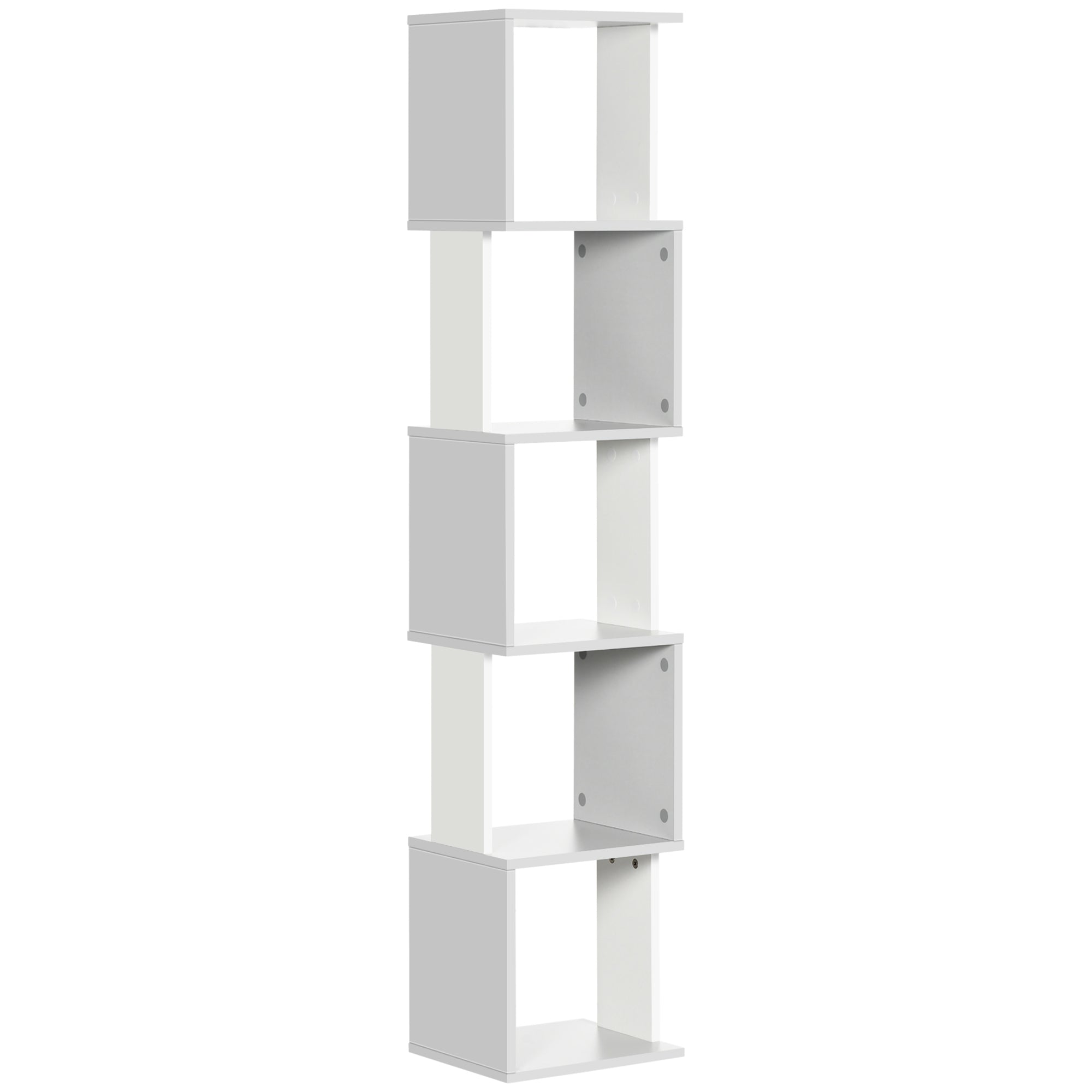 Kozy Modern 5-Tier Bookshelf, Freestanding Bookcase Storage Shelving for Living Room Home Office Study, Brown and Dark Grey
