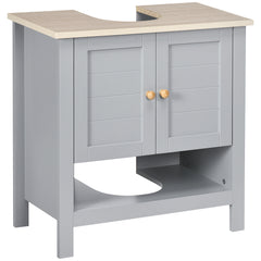 Kozy Under Sink Cabinet, Bathroom Vanity Unit, Pedestal Under Sink Design, Storage Cupboard with Adjustable Shelf, Grey