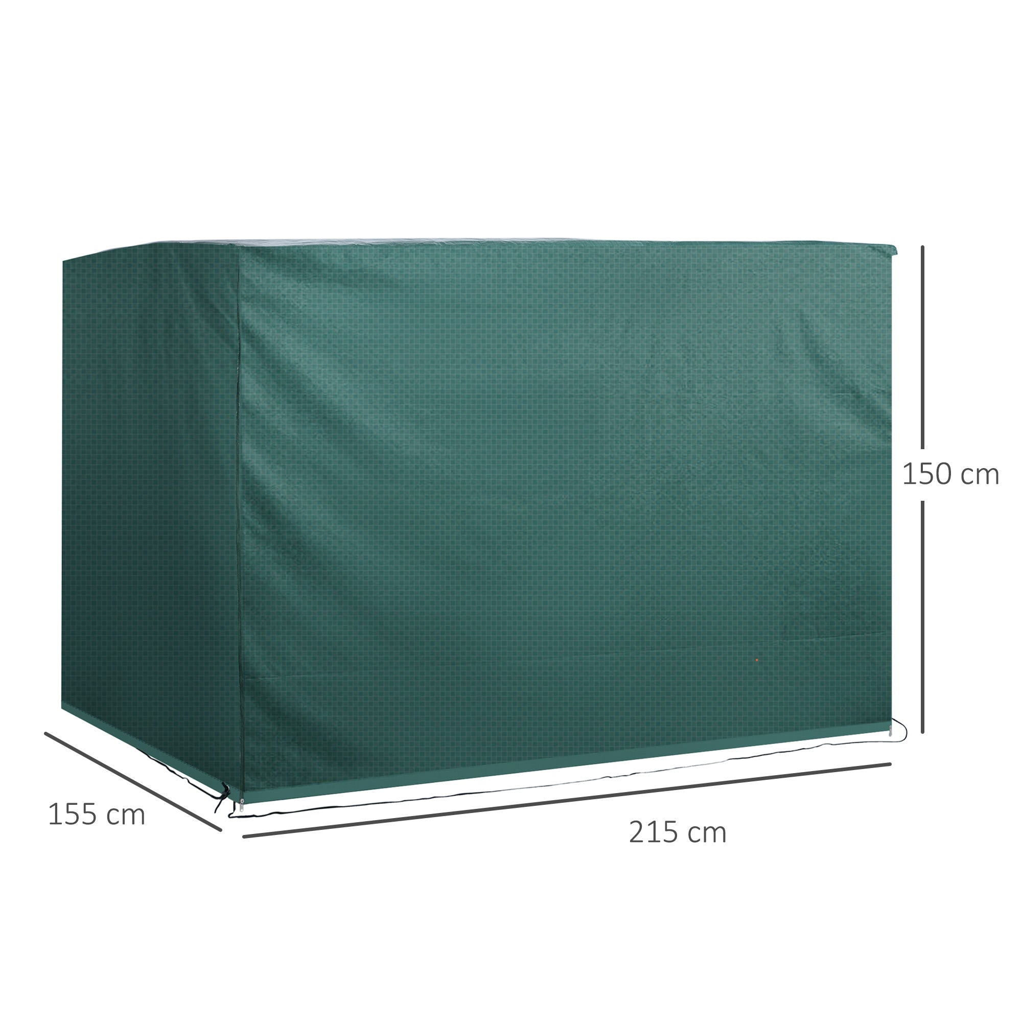 Kozy Patio 3 Seater Swing Chair Bench Cover Outdoor Garden Furniture Rain Protection Cover Protector Waterproof Anti-UV, 215L x 155W x 150Hcm, Dark Green