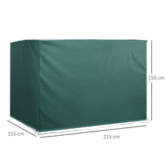 Kozy Patio 3 Seater Swing Chair Bench Cover Outdoor Garden Furniture Rain Protection Cover Protector Waterproof Anti-UV, 215L x 155W x 150Hcm, Dark Green