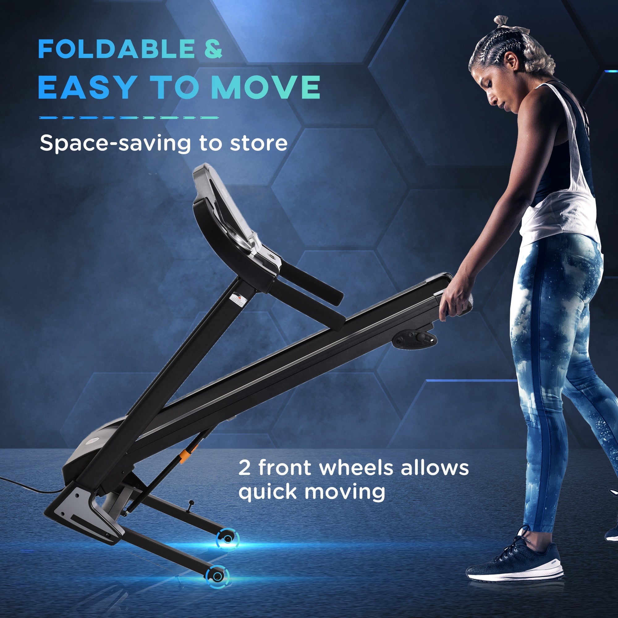 Kozy Folding Treadmill, 2.0HP Incline Treadmill Running Machine, 12.8 km/h, with LED Display, Manual Incline, 12 Preset Programs, Drink & Phone Holder for Home Gym Fitness