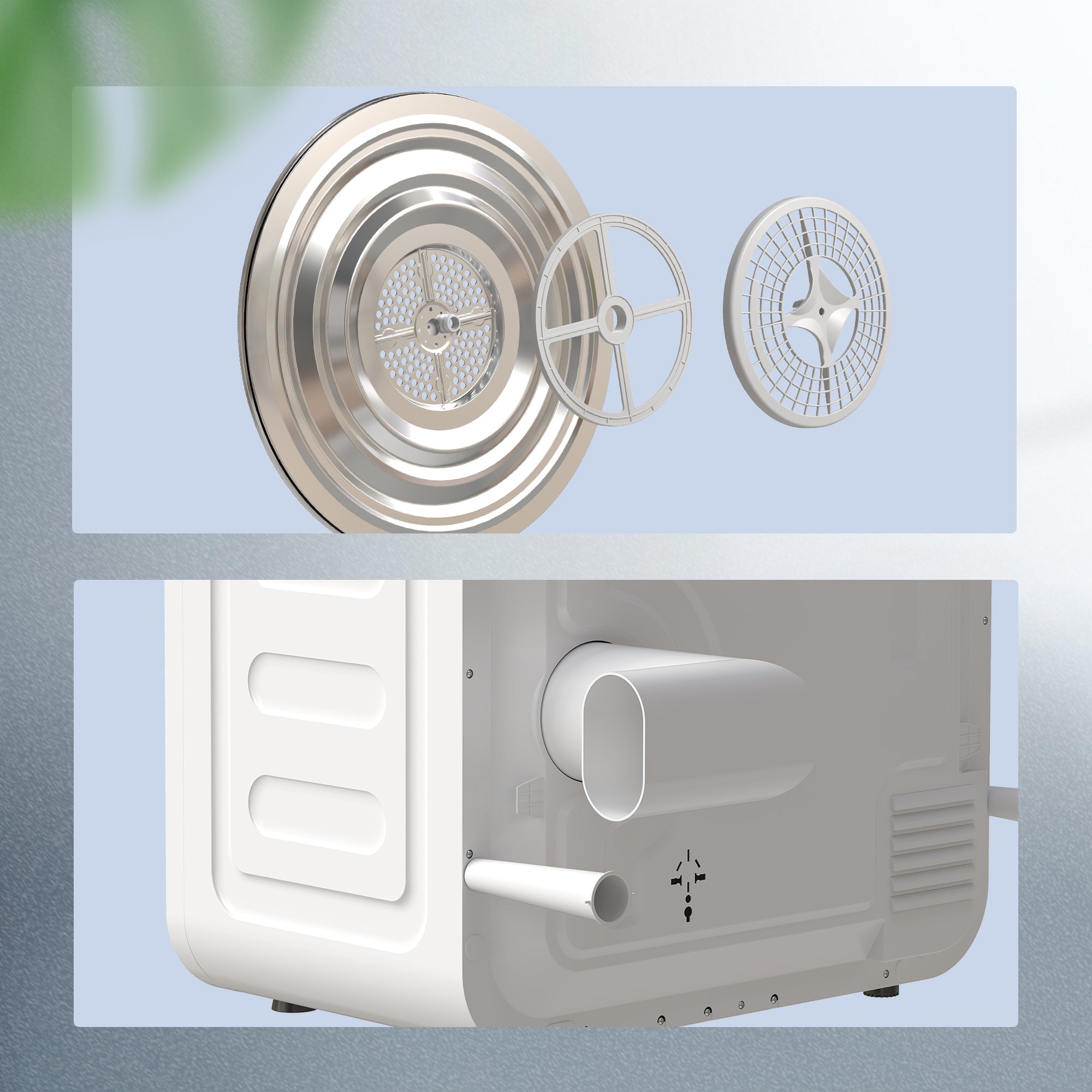 Kozy 4kg Vented Tumble Dryer, 800W Compact Freestanding Front Tumble Dryer with Stainless Steel Tub and Customisable Timer, Wall-Mounted Portable Small Clothes Drying Machine, White