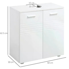 kleankin Pedestal Under Sink Cabinet: Bathroom Vanity Storage Cupboard with Adjustable Shelf, White Colour | Aosom UK