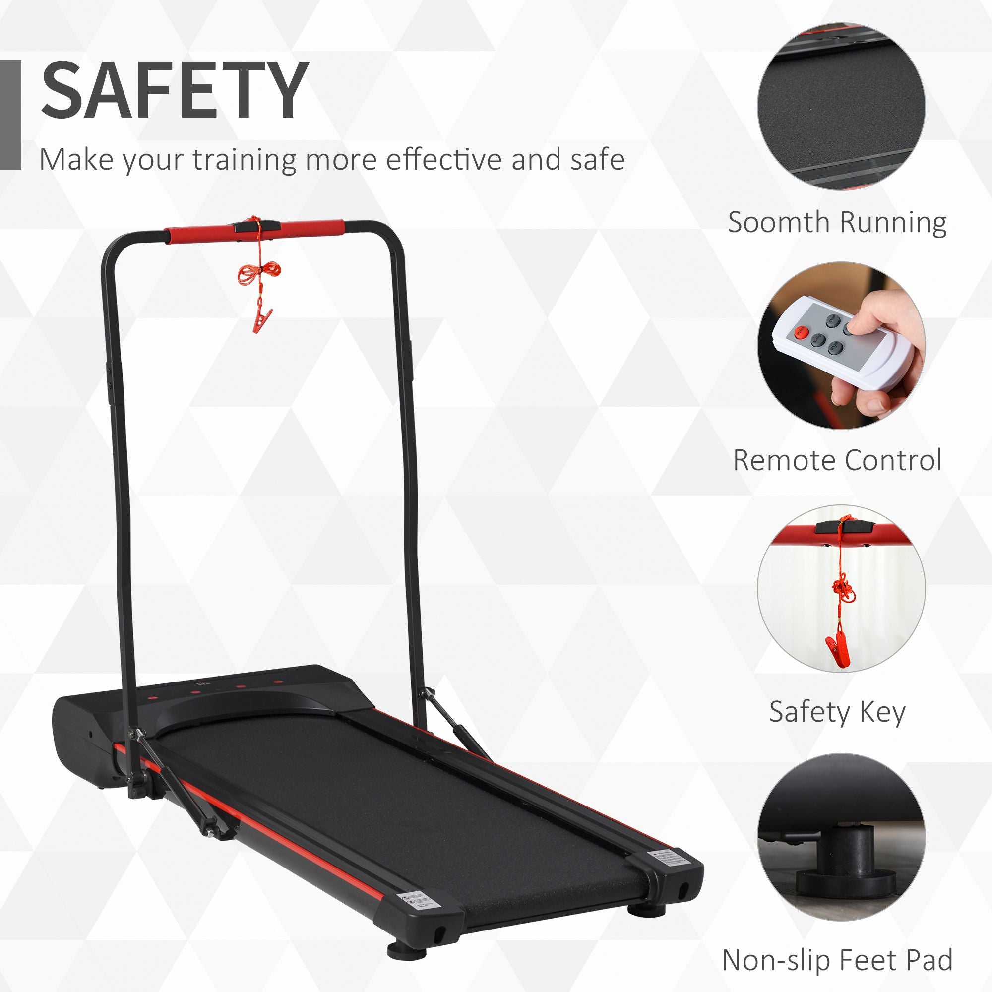 Kozy Foldable Walking Machine Treadmill 1-6km/h with LED Display & Remote Control Exercise Fitness for Home Office