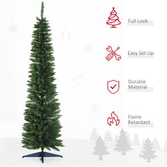 HOMCOM 2.1m Artificial Christmas Tree Pine Tree W/Plastic Stand