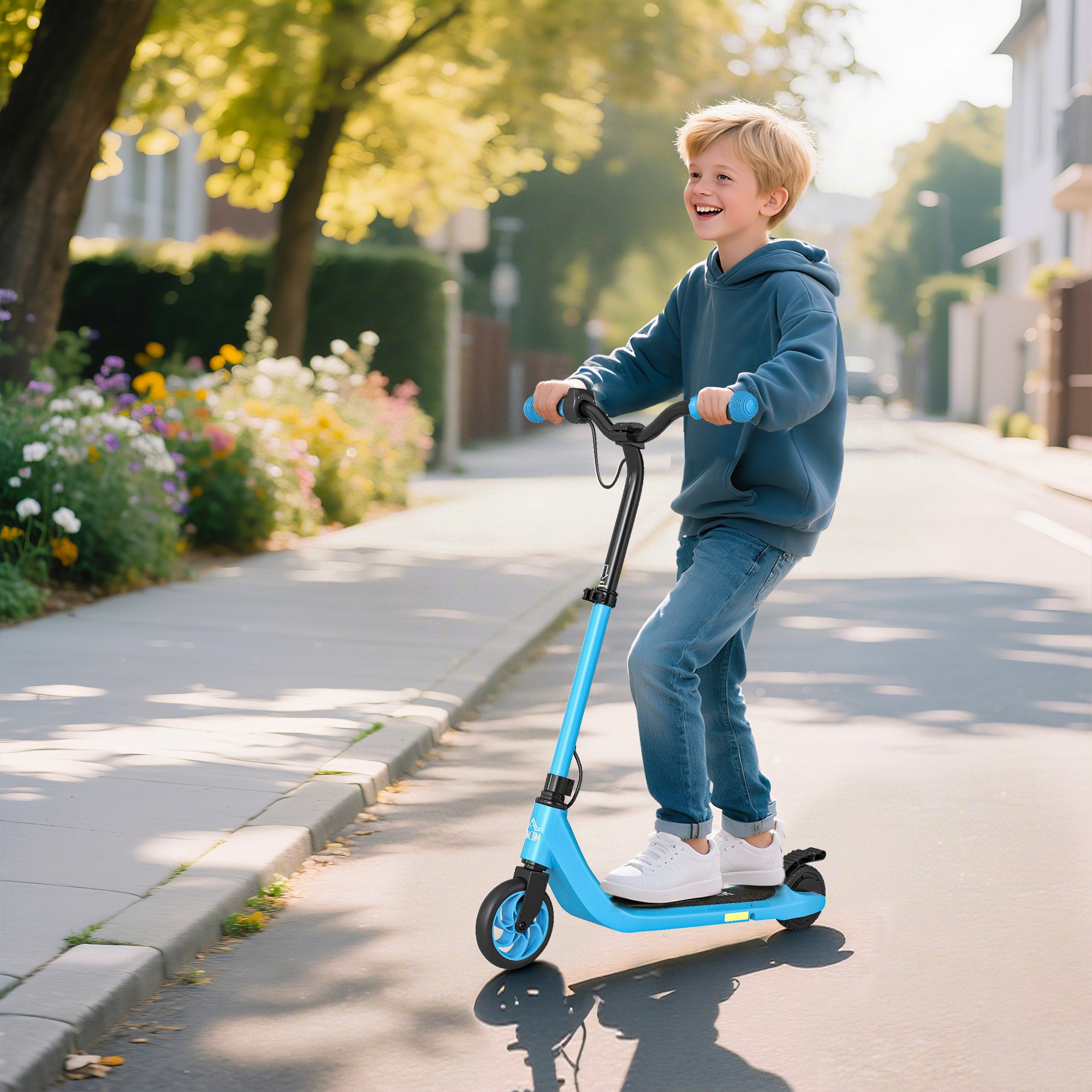 Kozy Kids Electric Scooter, Electric Scooters for Kids Ages 6+, 8 KM/H & 6 KM Lightweight E-Scooter, Adjustable Height, Rear Brake - Pink