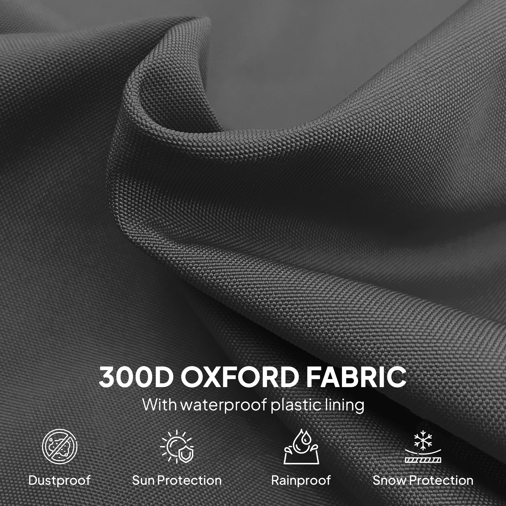 Kozy - Parasol Cover, 600D Oxford Cantilever Umbrella Cover Fit for 2-4m Parasol, Banana Umbrella Protector with Zipper for Outdoor Garden, Patio, Black