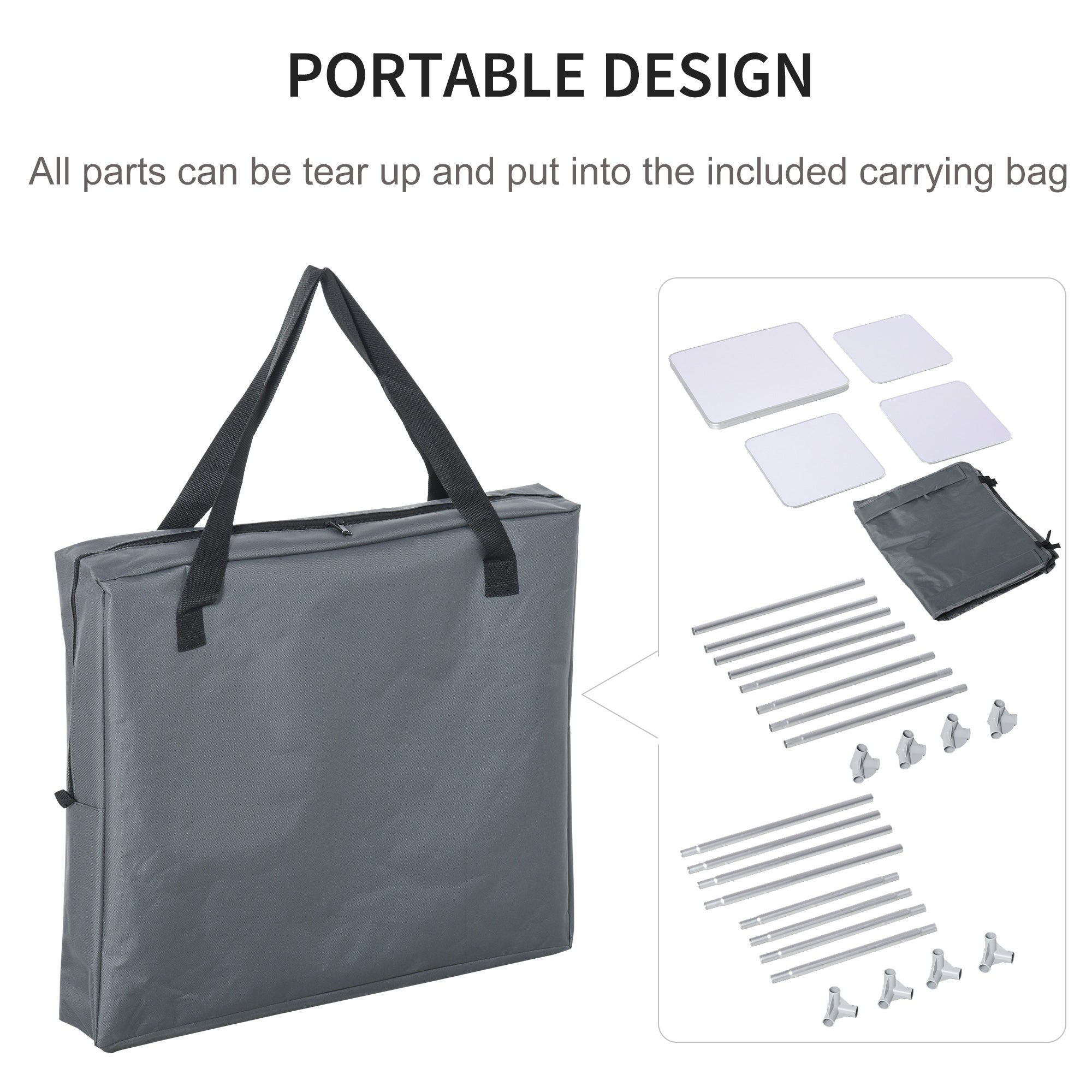 Kozy 3-Shelf Camping Cupboard Camping Kitchen Station Cook Table, Storage Organiser for BBQ Party Picnics Backyards with Carrying Bag, Grey