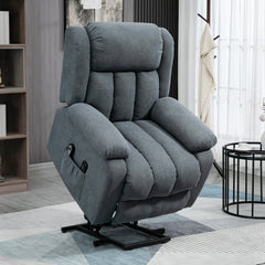 HOMCOM Oversized Riser and Recliner Chairs for the Elderly, Heavy Duty Fabric Upholstered Lift Chair w/ Remote Control, Side Pocket | Aosom UK