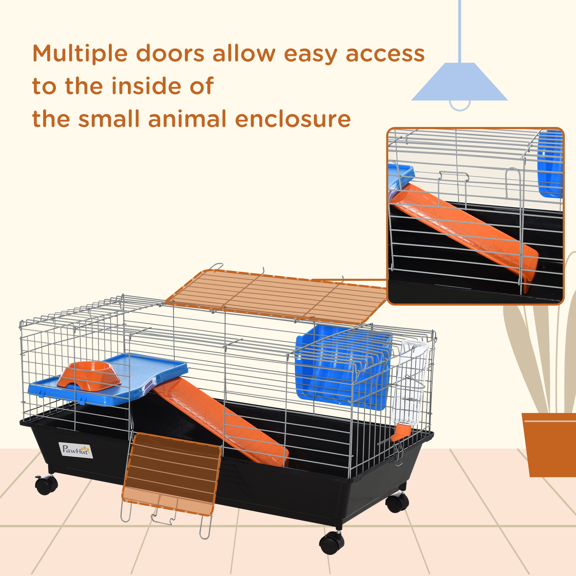 PawHut Small Animal Cage, 2