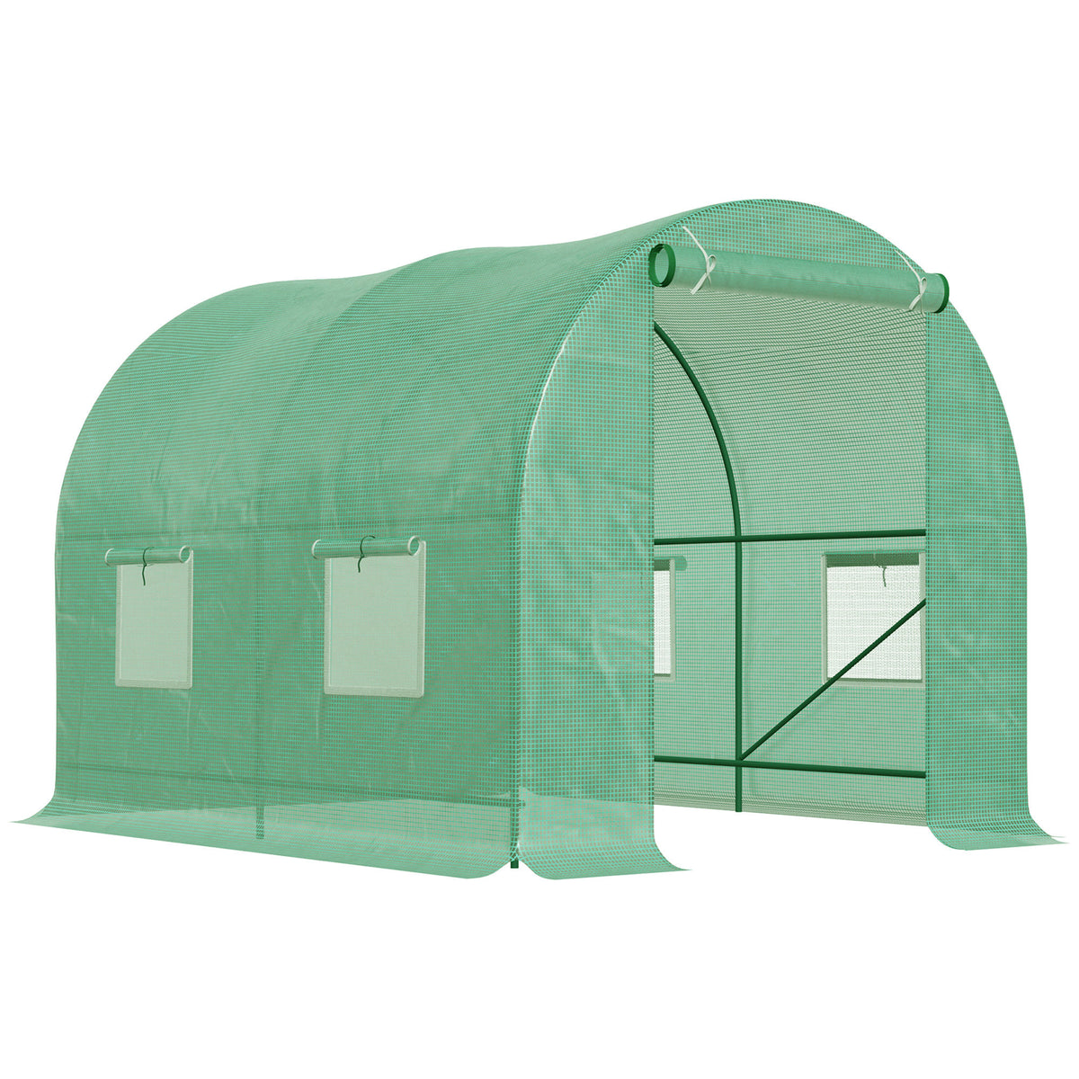 Kozy 245 x 200cm Polytunnel Greenhouse - Green