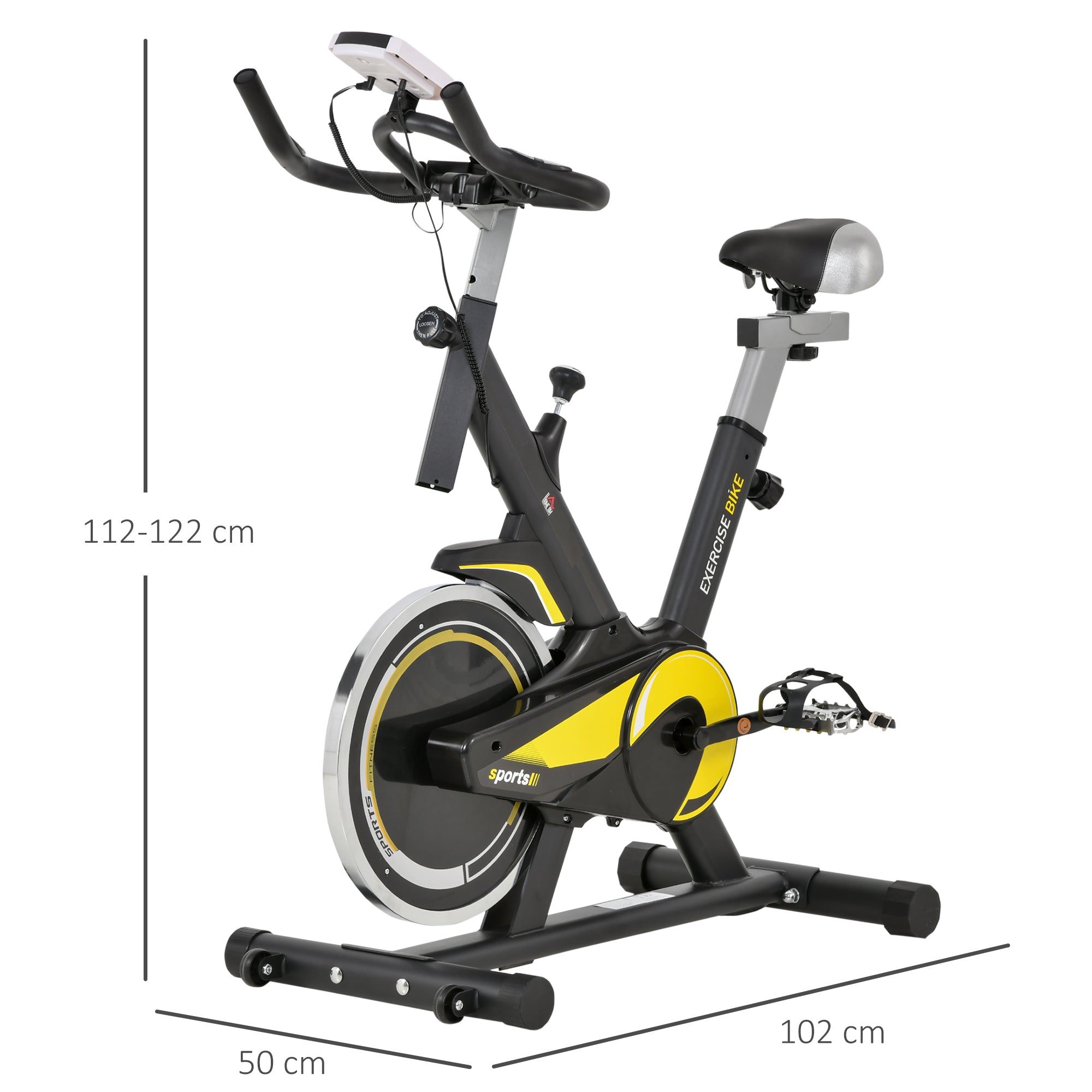 Kozy Upright Exercise Bike Indoor Training Cycling Machine Stationary Workout Bicycle with 10KG Flywheel and Adjustable Resistance Seat Handlebar LCD Display for Home Gym