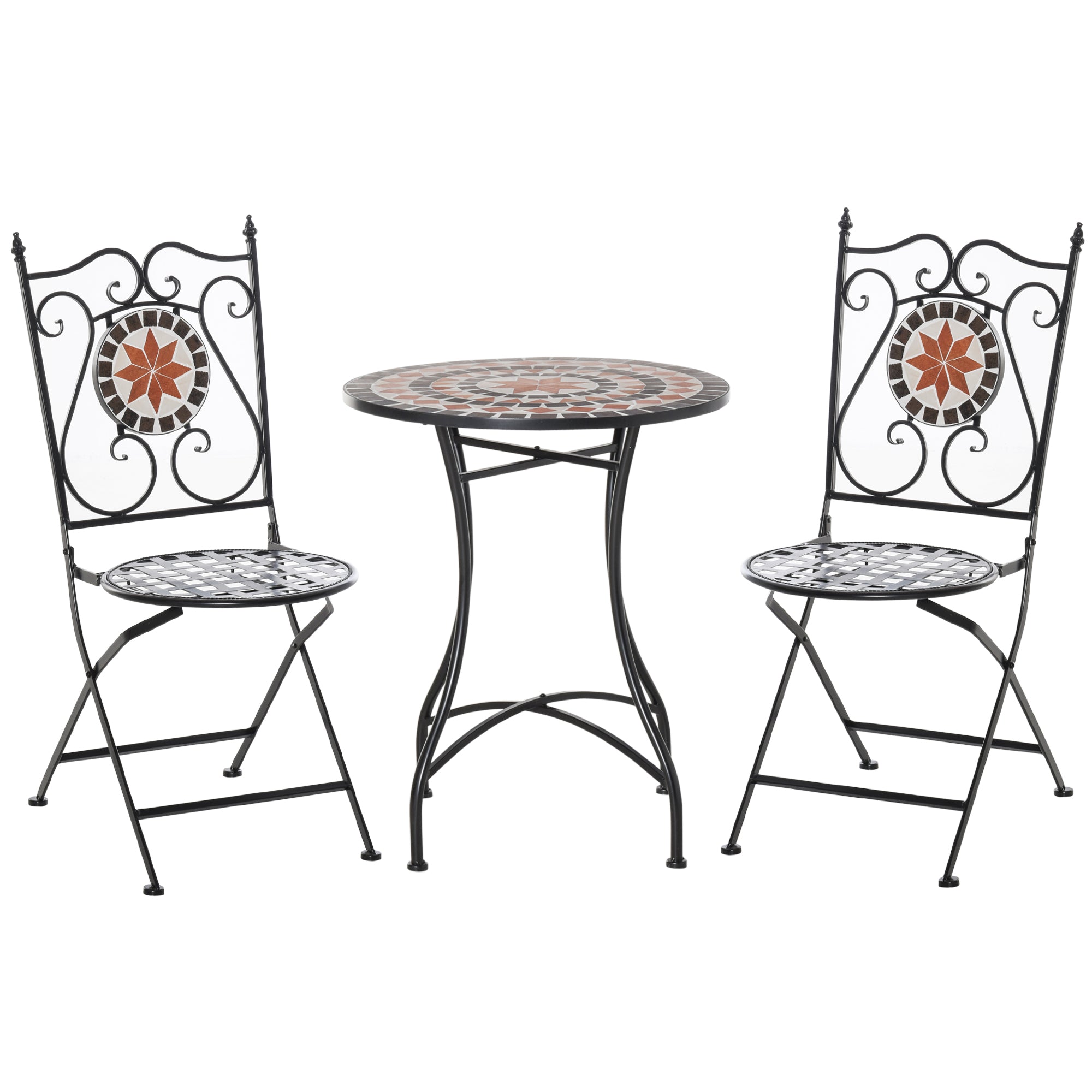 Kozy Three-Piece Mosaic Bistro Table Set - Multicoloured