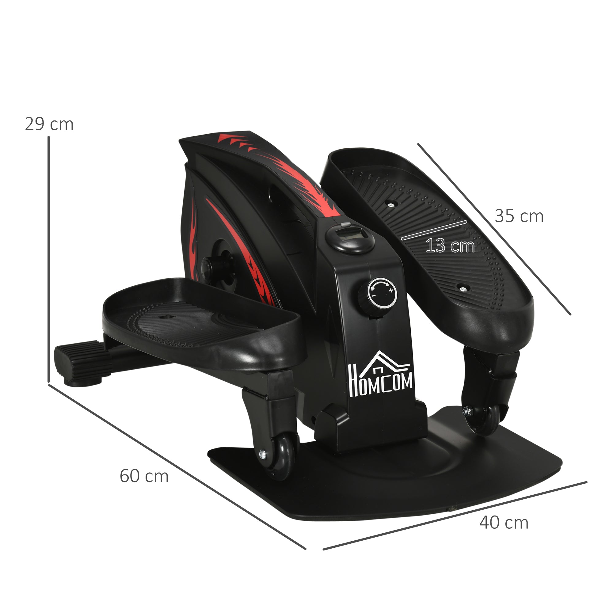 Kozy Mini Manual Elliptical Bike, Compact Elliptical Cross Trainer Fitness Workout w/ LCD Monitor, Anti-Slip Pedals, Adjustable Resistance for Home Office