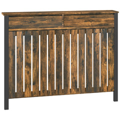 Kozy - 93 x 119cm Rustic-Look Radiator Cover - Brown/Black