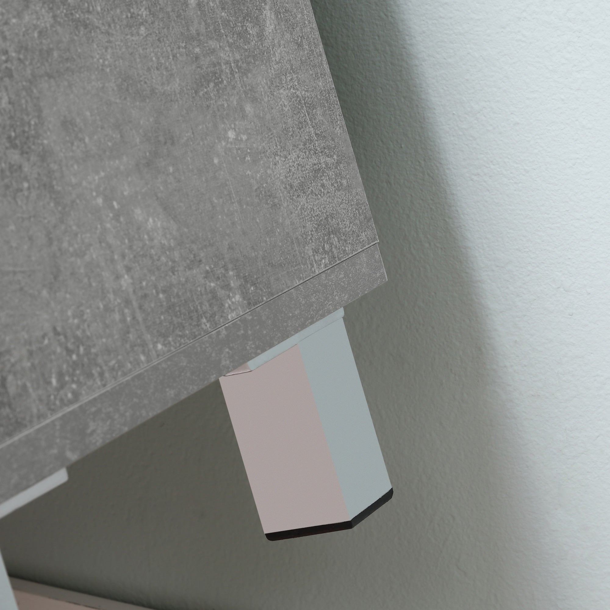 Kozy Under Sink Cabinet, Bathroom Vanity Unit, Storage Cupboard with Adjustable Shelves, White and Grey