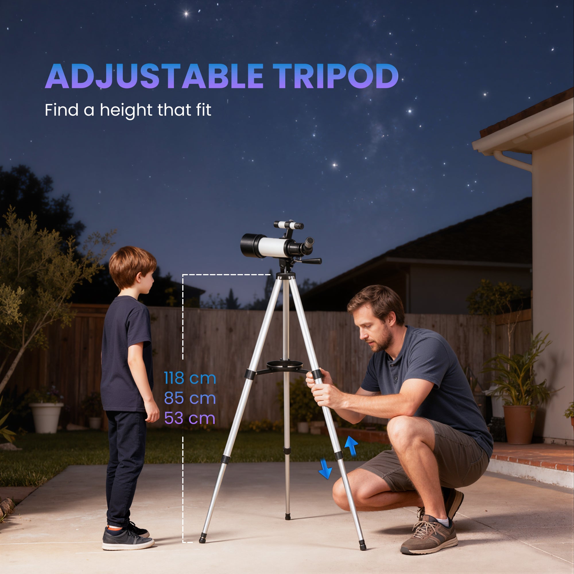 Kozy Astronomy Telescope for Adults and Beginners with 70 mm Aperture, Carry Bag, White