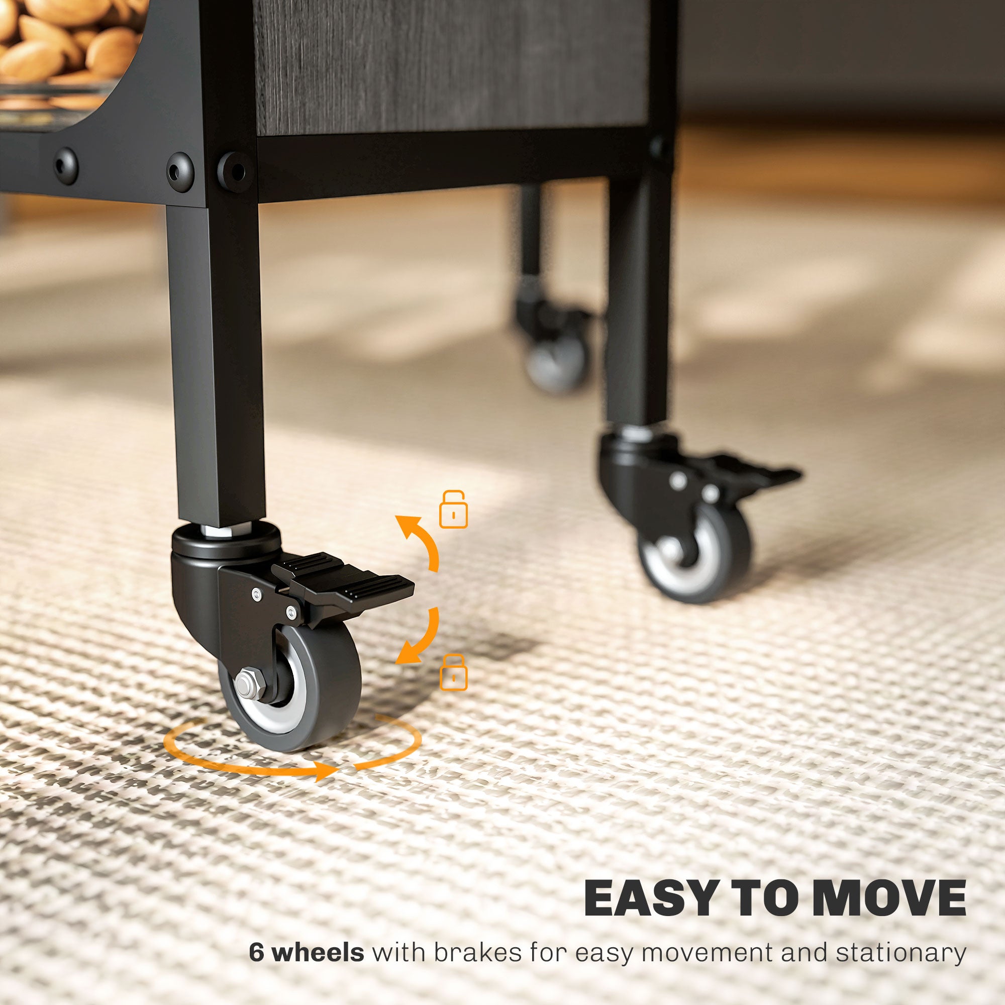 Kozy Six-Person Drop Leaf Dining Table - Brown/Black