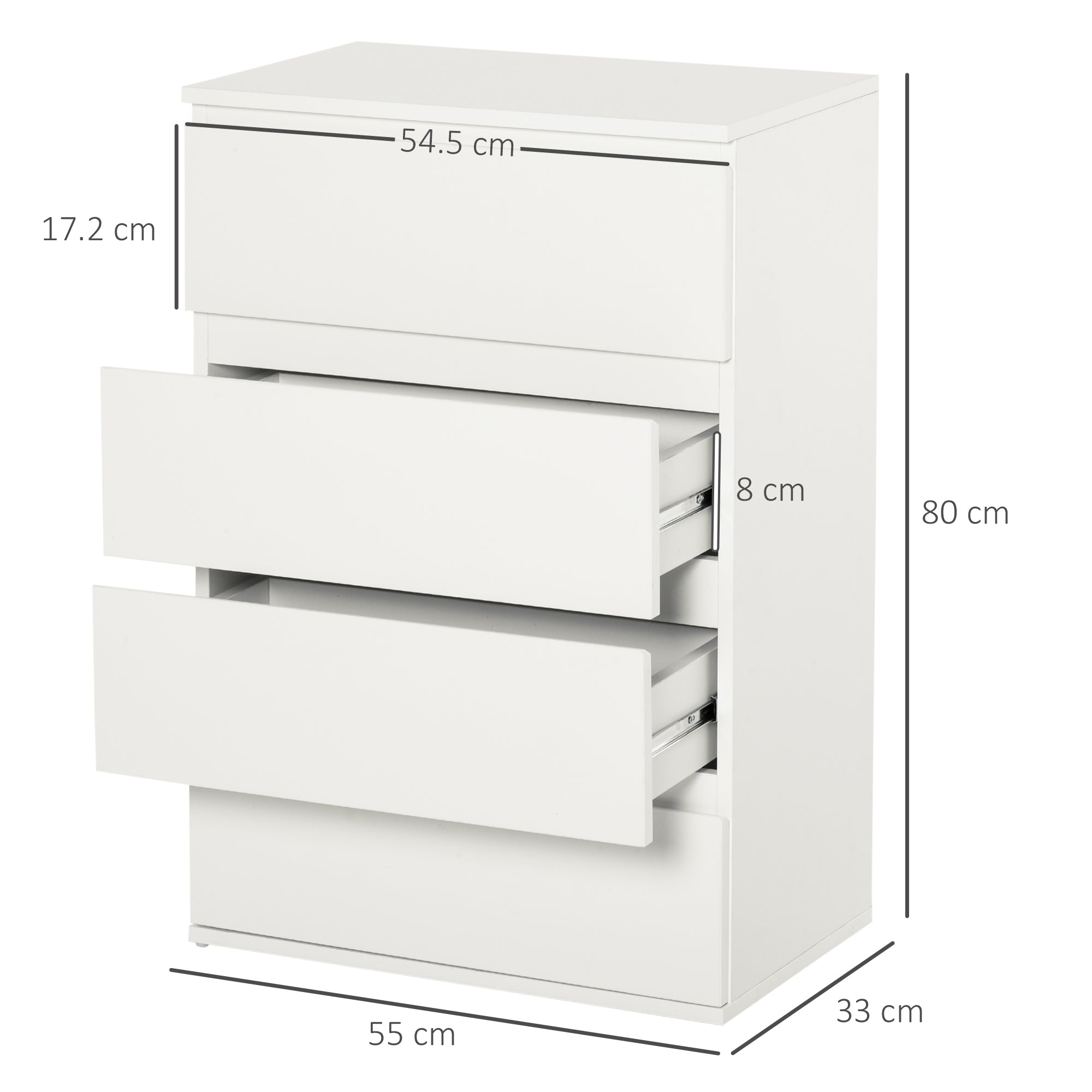 Kozy Chest of Drawers, 4-Drawer Storage Cabinets, Modern Dresser, Storage Drawer Unit for Bedroom