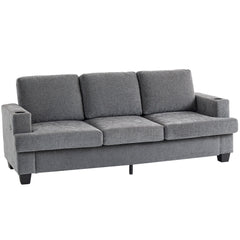 Kozy - 3 Seater Sofa with USB Ports & Cup Holders - Grey