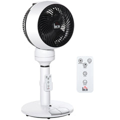 Kozy 9'' Air Circulator Fan 3 Speed 3 Mode, 70° Oscillation 90° Vertical Tilt, Height Adjustable, Remote Controller, for Living Room, Bedroom, Office, Black and White