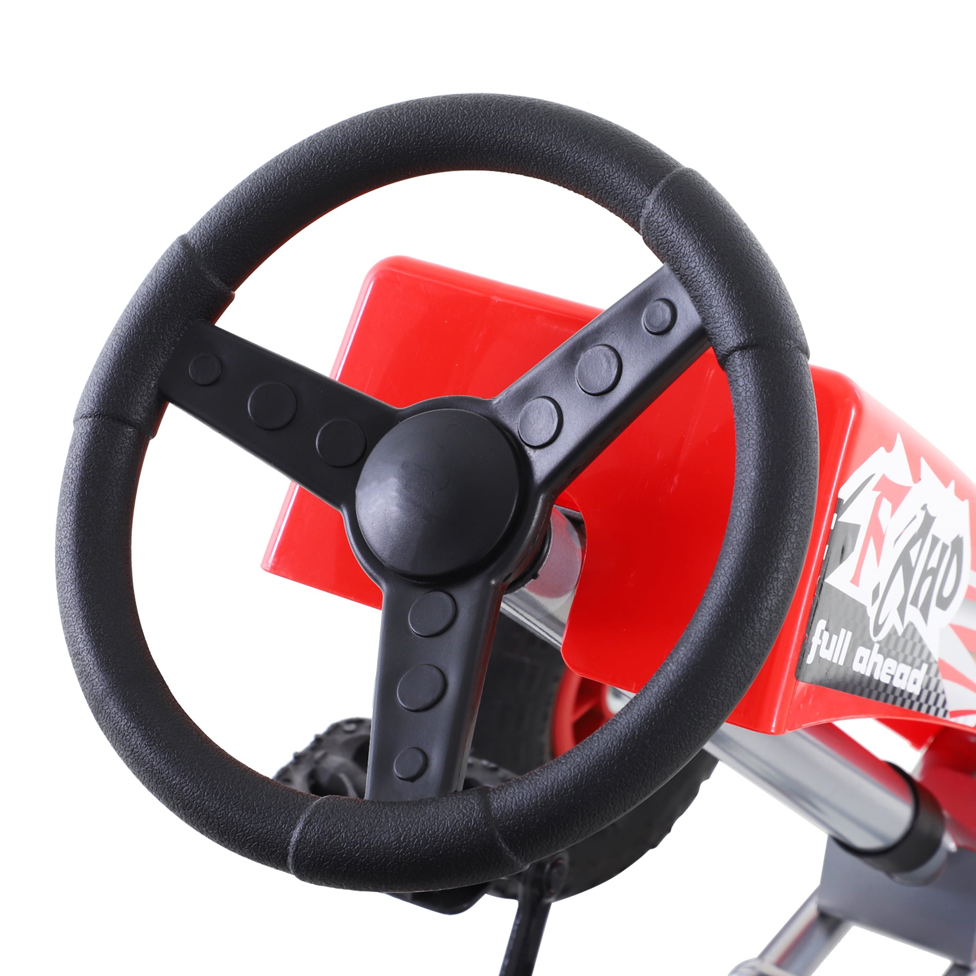 HOMCOM Pedal Go Kart Ride on Car Racing Style w/ Adjustable Seat Handbrake & Clutch in Red