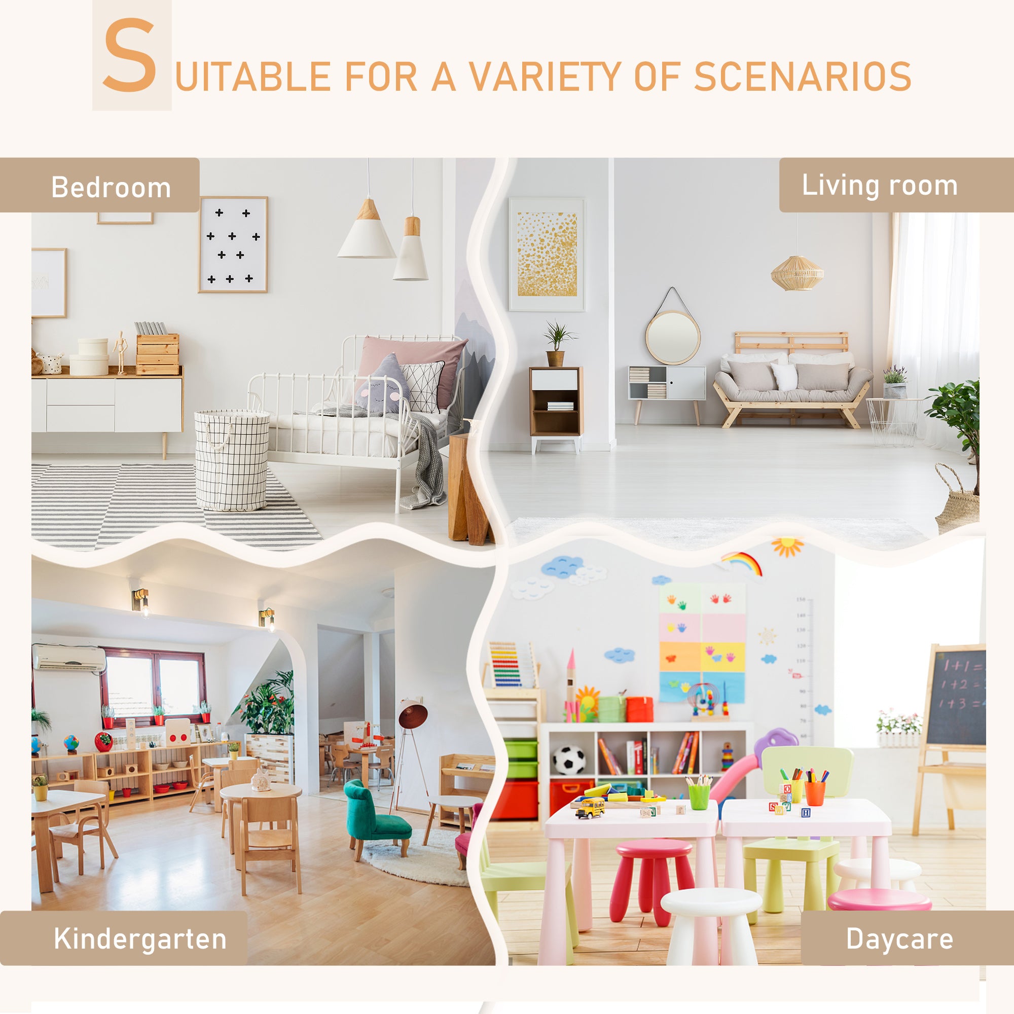 Kozy 3-Piece Kids Table and Chair Set with 2 Bear-Shaped Chairs, for Ages 1-4 Years, White