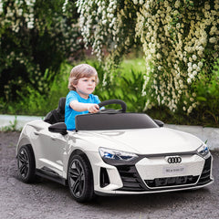 Kozy Audi Licensed 12V Kids Electric Ride-On, with Remote Control, Suspension System, Lights, Music, Motor - White