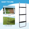 Galvanised Trampoline Ladder, 2 Steps/3 Steps Outdoor Trampoline Accessories for 6ft, 8ft, 10ft, 12ft, 13ft, 14ft, 16ft Trampoline, x 32Wcm, Tone