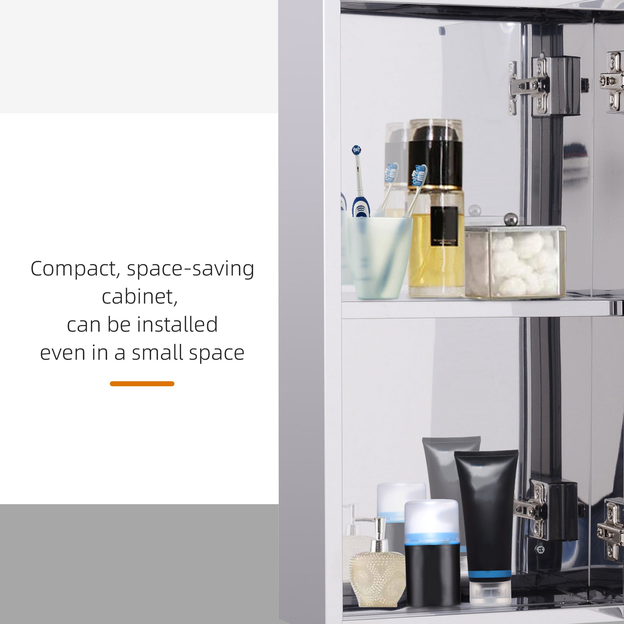 Kozy Stainless Steel Wall-mounted Bathroom Mirror Storage Cabinet 300mm (W)