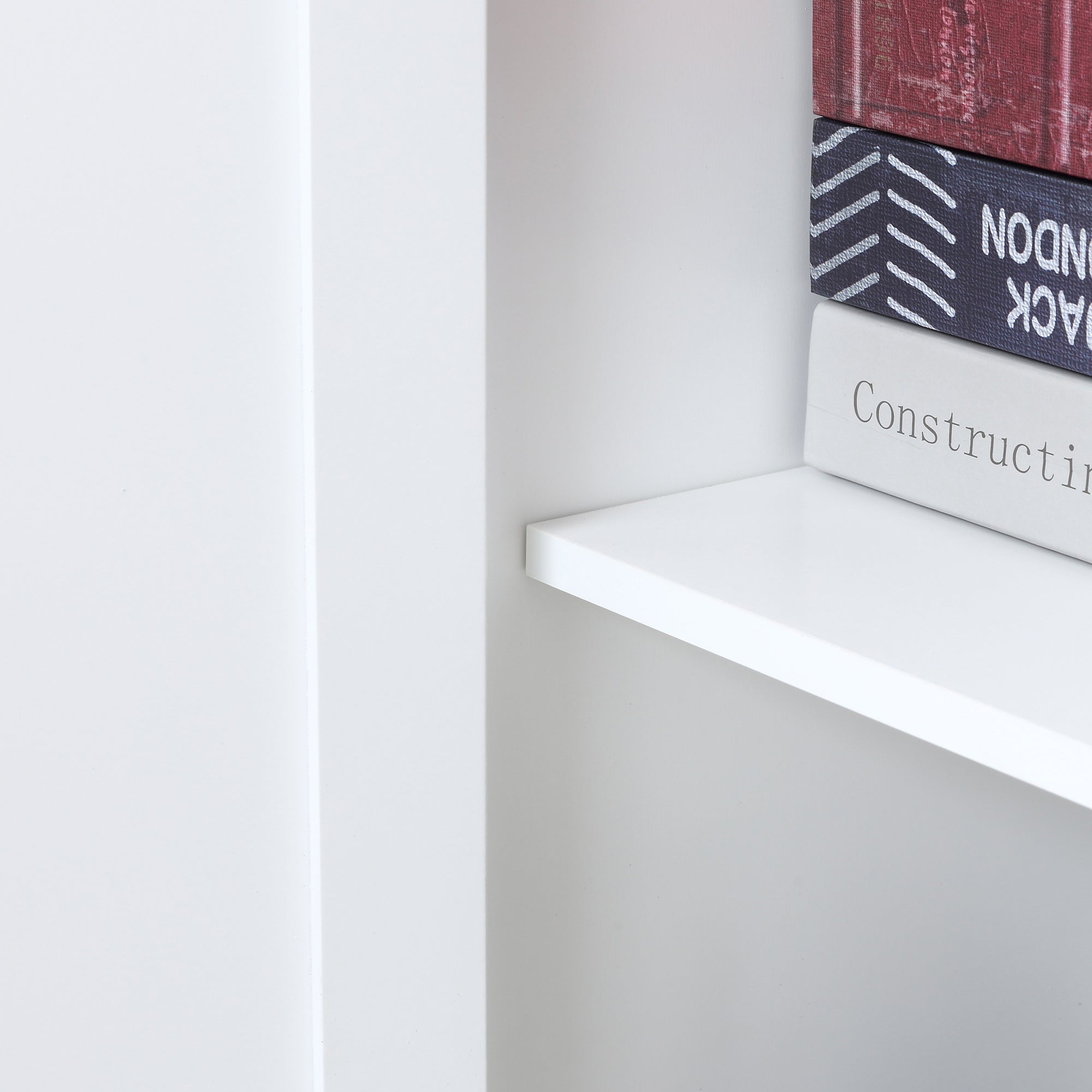 Kozy Accent Floor Storage Cabinet Kitchen Cupboard with Adjustable Shelves and 2 Lower Doors, White