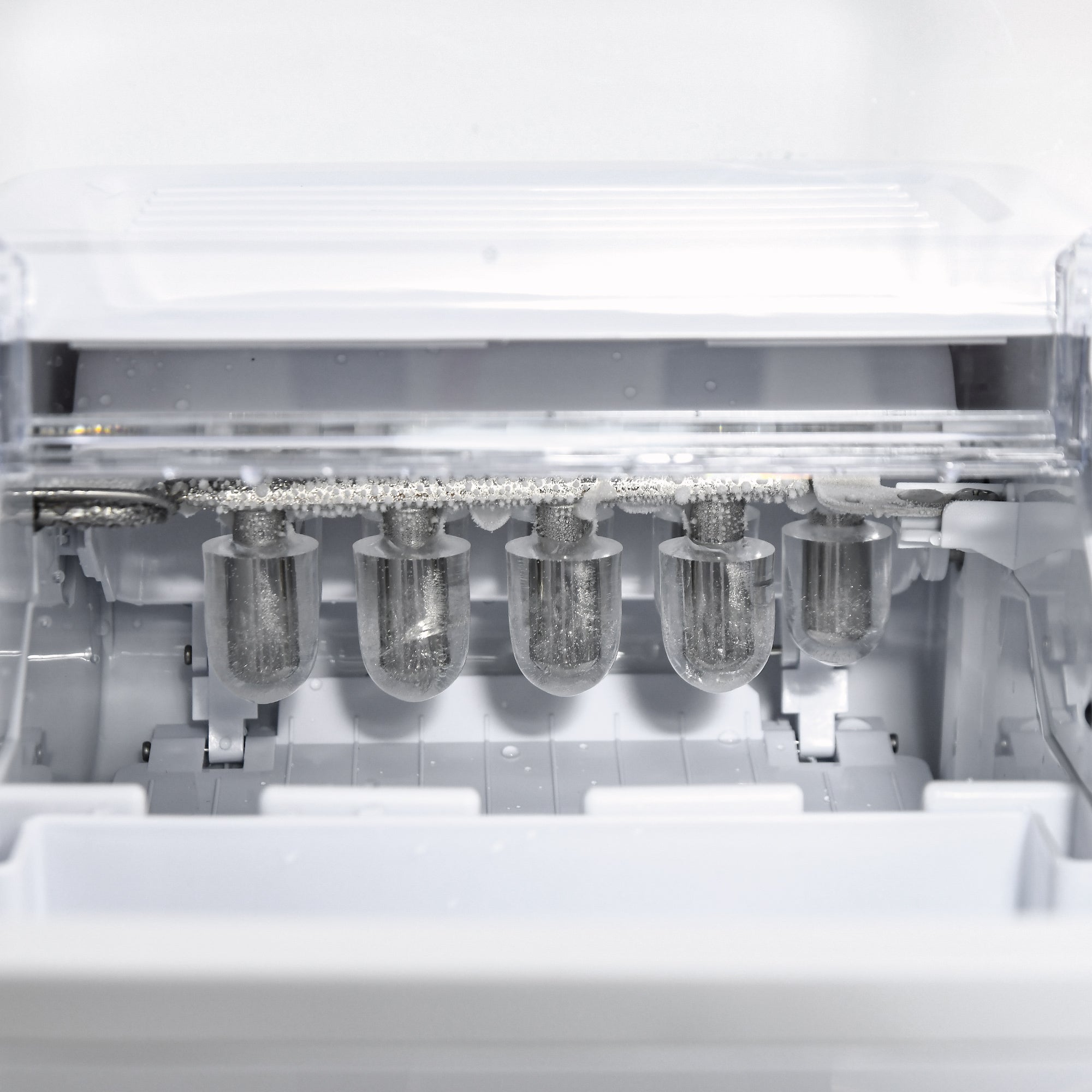 Kozy Ice Maker Machine, 1.5L Countertop Ice Cube Maker with Self-Cleaning, 9 Cubes Ready in 8 Mins, 12kg in 24 Hrs, No Plumbing with Basket, White