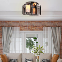 HOMCOM Metal Ceiling Lamp, Ceiling Light with Flush Metal Finish for Hallway, Dining Room, Living Room, Chandelier | Aosom UK