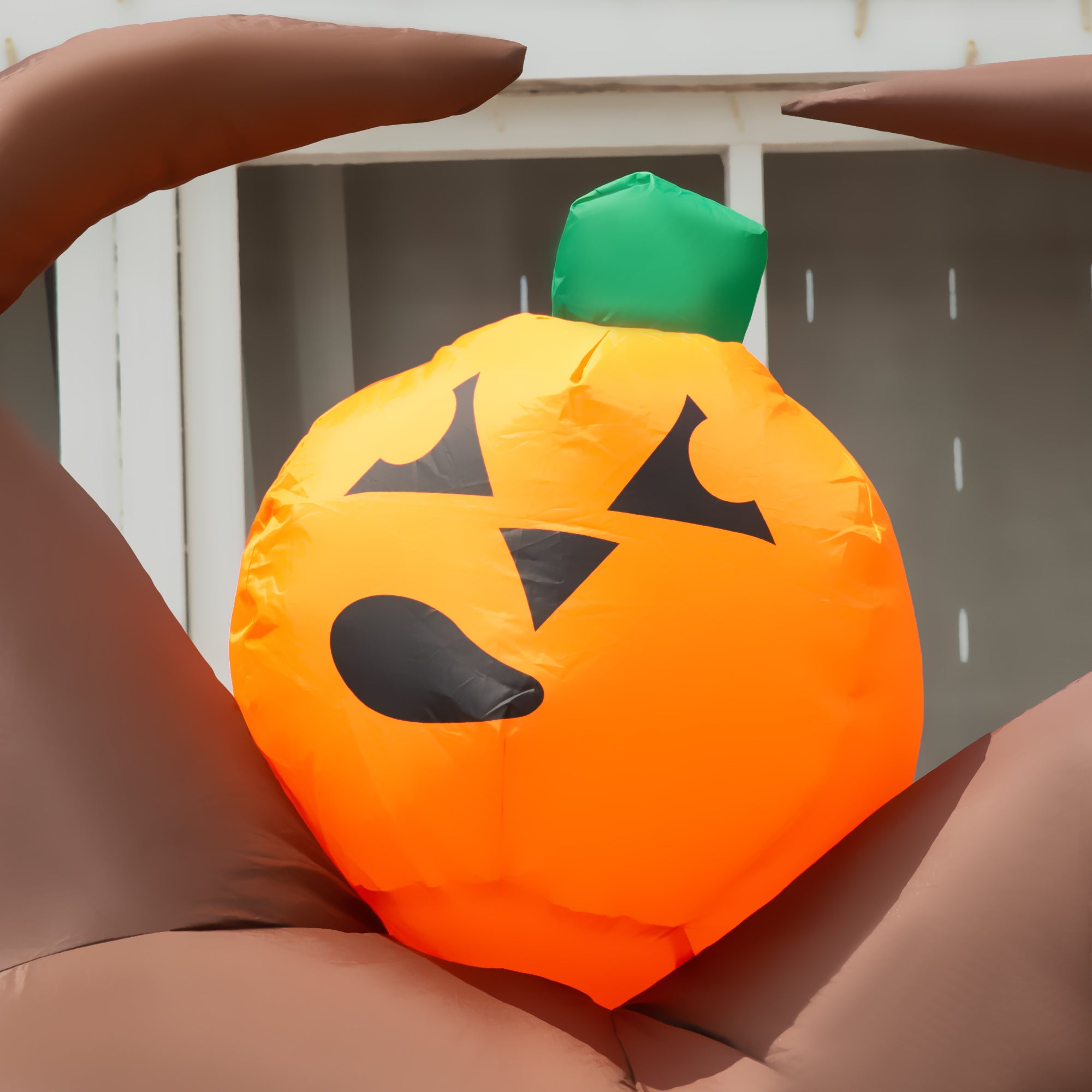 Kozy 7ft Inflatable Halloween Ghost Tree with Upside-down Clown Pumpkins, Blow-Up Outdoor LED Display for Lawn, Garden, Party