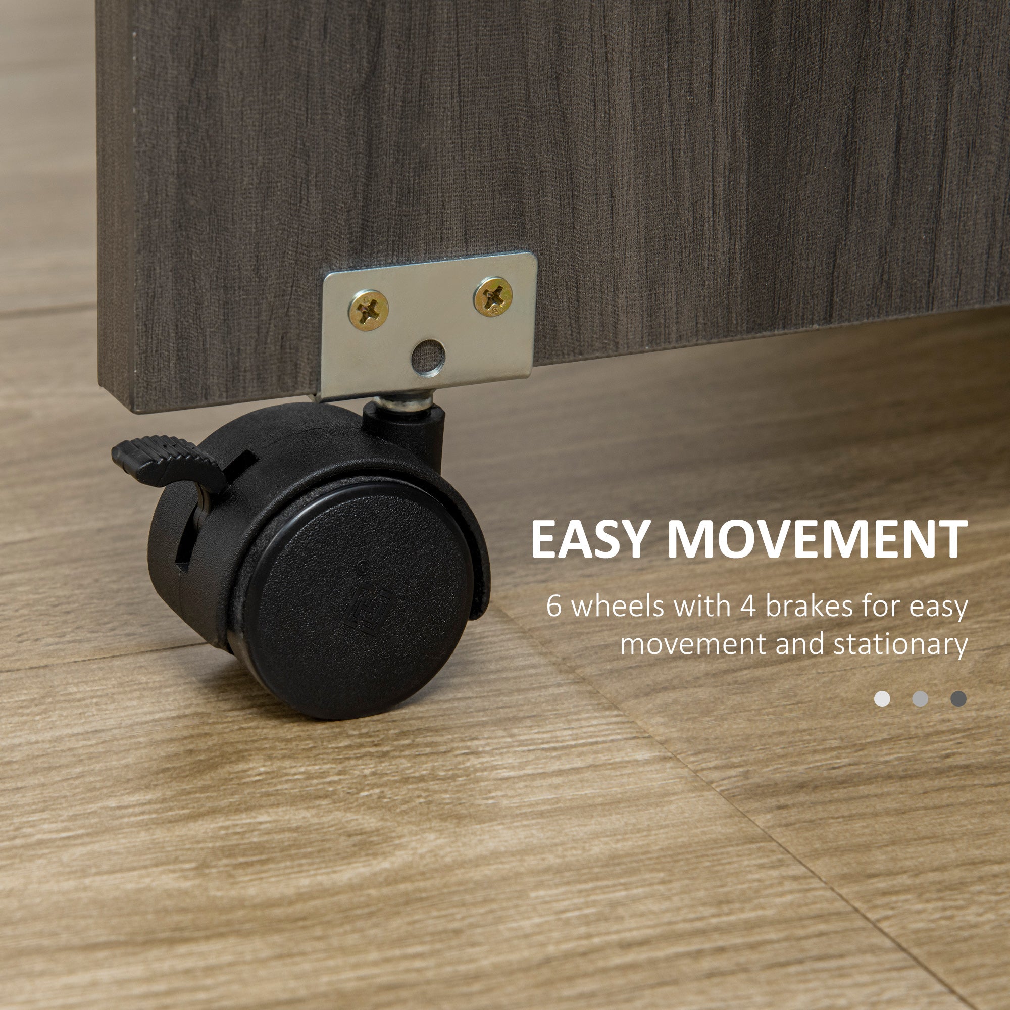 Kozy Multi-Storage Six-Person Drop Leaf Dining Table - Mixed Grey