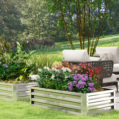 Kozy - Raised Beds for Garden, Galvanized Outdoor Planters, for Herbs and Vegetables, Use for Patio, Backyard, Balcony, Silver