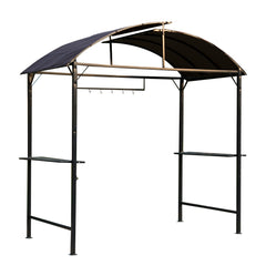 Kozy Metal Smoking Gazebo Marquee Garden Patio BBQ Tent Grill Canopy Awning Shelter - Coffee