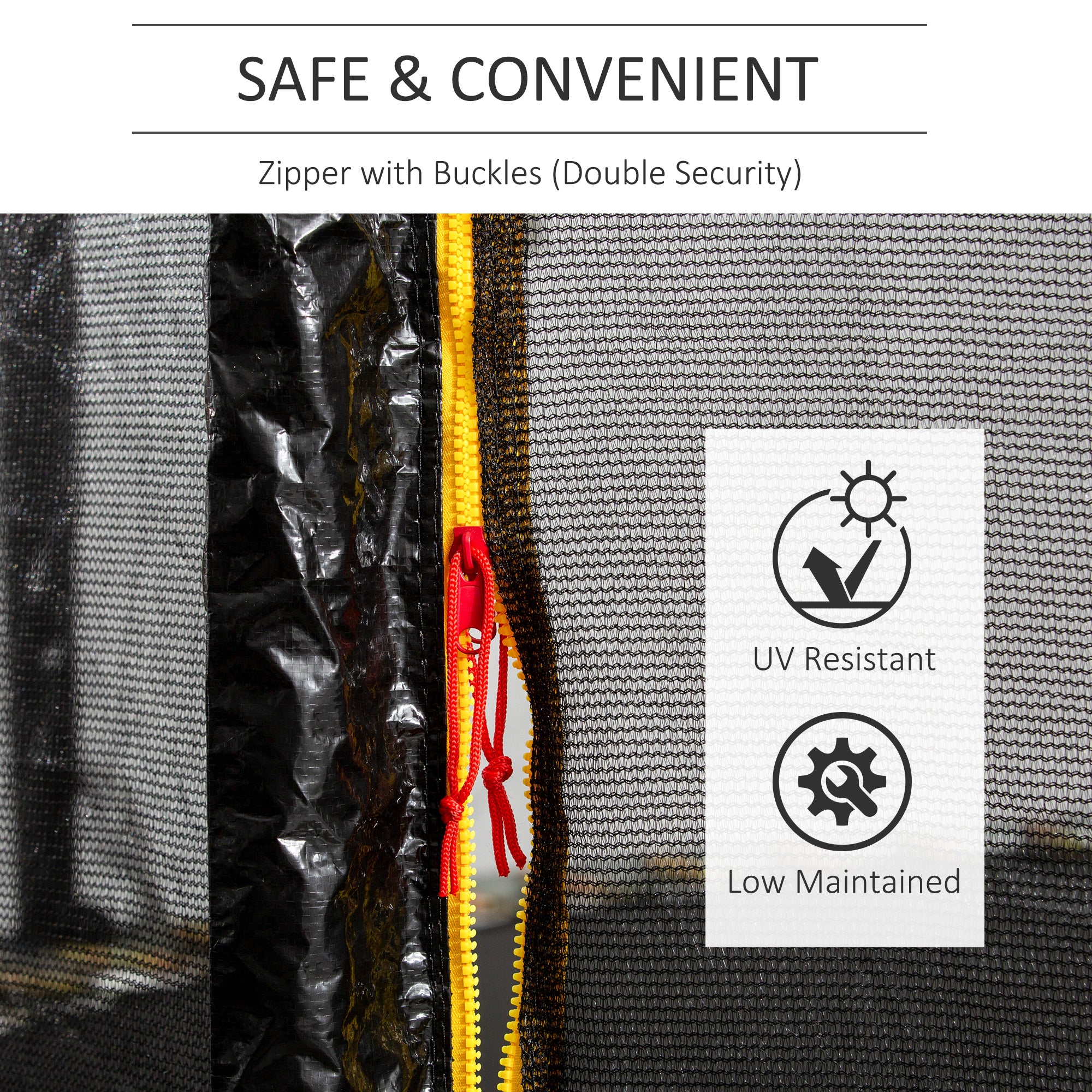 Kozy 13ft Trampoline Net Replacement Safety Net Enclosure Net Spare w/ 8 Poles