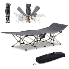 Outsunny Portable Folding Camping Cot, Single Person Sleep Bed, Lightweight with Carry Bag, Ideal for Outdoor Adventures | Aosom UK
